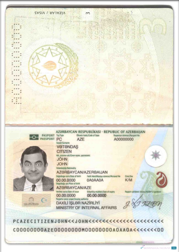 Download Azerbaijan passport Photoshop template
